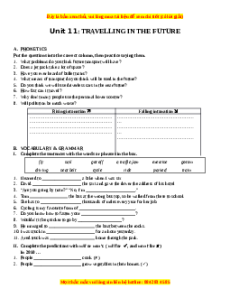 Bài tập Unit 11: Travelling in the future Tiếng Anh 7 chương trình thí điểm - Lưu Hoằng Trí
