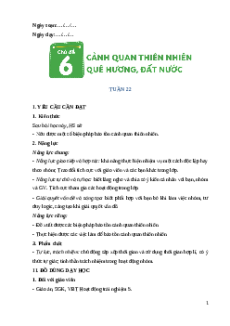 Giáo án Tuần 22 Hoạt động trải nghiệm lớp 5 Cánh diều