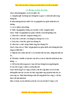 Trắc nghiệm Thực hành phân loại thực vật KHTN 6 Chân trời sáng tạo