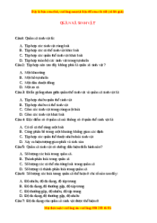 Trắc nghiệm Quần xã sinh vật Sinh học 9