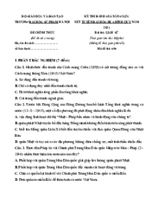 Đề thi Lịch sử ĐGNL Đại học Sư phạm Hà Nội năm 2024