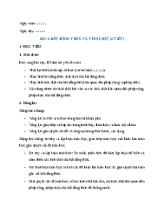 Giáo án Bất đẳng thức và tính chất Toán 9 Kết nối tri thức