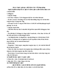 Giáo án Bài 8 Địa lí 11 Cánh diều (2024): Thực hành: Viết báo cáo về tình hình phát triển kinh tế - xã hội ở cộng hòa liên bang Bra-xin
