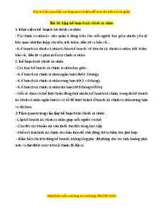 Lý thuyết Kinh tế pháp luật 10 Cánh diều Bài 10: Lập kế hoạch tài chính cá nhân
