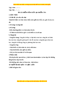 Giáo án Điểm nằm giữa hai điểm. Tia Toán 6 Kết nối tri thức