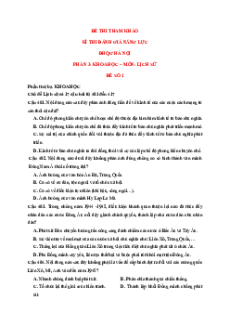 15+ Đề thi ĐGNL ĐHQG Hà Nội HSA môn Lịch sử (có lời giải)