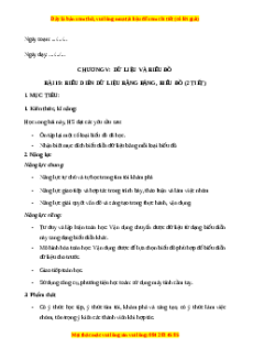 Giáo án Biểu diễn dữ liệu bằng bảng, biểu đồ Toán 8 Kết nối tri thức