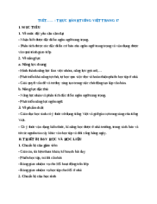 Giáo án Thực hành tiếng Việt trang 17 Ngữ Văn 12 Chân trời sáng tạo