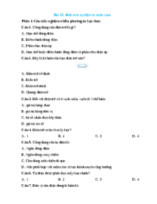 Trắc nghiệm Bài 15: Điện trở, tụ điện và cuộn cảm Công nghệ 12 Điện-Điện tử Kết nối đúng sai, trả lời ngắn 2025