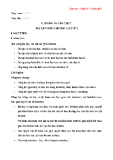 Giáo án Bài tập cuối chương 3 Toán 9 Cánh diều