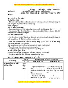 Giáo án Kiểm tra: Động tác tại chỗ, di chuyển tung và bắt bóng Gdtc 3 Cánh diều