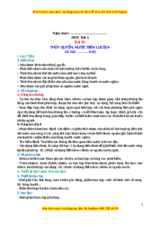 Giáo án Bài 10 Địa lí 10 Cánh diều: Thủy quyển. Nước trên lục địa