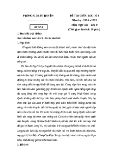 Đề thi giữa kì 1 Ngữ văn 9 Kết nối tri thức (Đề 8)