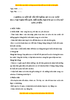 Giáo án Thu thập, tổ chức, biểu diễn, phân tích và xử lí dữ liệu Toán 6 Cánh diều