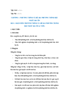 Giáo án Bài 1 Toán 9 Kết nối tri thức (năng lực số)
