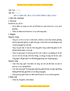 Giáo án Bài 5 Công nghệ lớp 4 Chân trời sáng tạo: Chăm sóc hoa, cây cảnh trong chậu