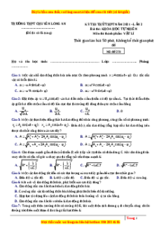 Đề thi thử Vật Lí trường Chuyên Long An năm 2021