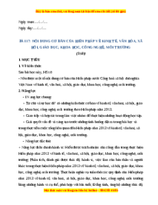 Giáo án Bài 17 KTPL 10 Kết nối tri thức: Nội dung cơ bản của Hiến pháp về kinh tế, văn hóa, xã hội, giáo dục, khoa học, công nghệ, môi trường