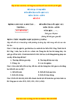 Đề thi giữa kì 2 Toán 8 Cánh diều (Đề 7)