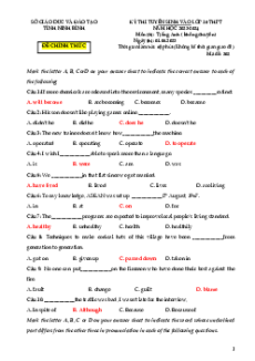 Đề thi vào 10 Tiếng Anh Tỉnh Ninh Bình năm 2023-2024