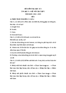 Đề thi Cuối kì 1 Tin học lớp 5 Kết nối tri thức (Đề 1)