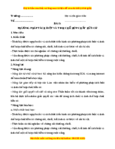 Giáo án Phương pháp tách biệt và tinh chế hợp chất hữu cơ Hóa học 11 Cánh diều