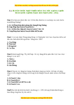 Trắc nghiệm Bài 26 Lịch sử 9: Bước phát triển mới của cuộc kháng chiến toàn quốc chống thực dân Pháp (1950 - 1953)