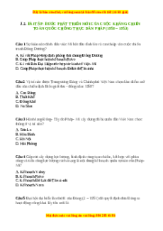 Trắc nghiệm Bài 26 Lịch sử 9: Bước phát triển mới của cuộc kháng chiến toàn quốc chống thực dân Pháp (1950 - 1953)