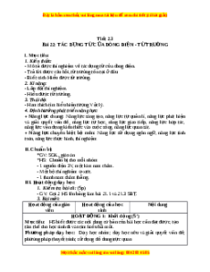 Giáo án Tác dụng từ của dòng điện - Từ trường Vật lí 9