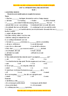 Trắc nghiệm Unit 14: International organizations Tiếng Anh 12 - Mai Lan Hương