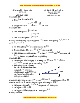 Đề thi vào 10 môn Toán tỉnh Long An (Hệ không chuyên) năm 2021