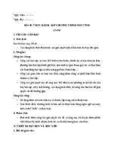 Giáo án Bài 16: Thực hành: Lập chương trình máy tính Tin học 9 Kết nối tri thức