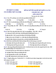 Đề thi thử Lịch sử Cụm THPT Nam Định lần 1 năm 2023
