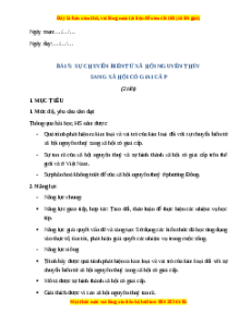 Giáo án Bài 5 Lịch sử 6 Chân trời sáng tạo (2024): Sự chuyển biến từ xã hội nguyên thủy sang xã họi có giai cấp