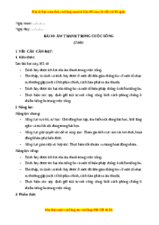 Giáo án Bài 10 Khoa học lớp 4 (Cánh diều): Âm thanh trong cuộc sống