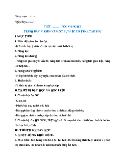 Giáo án Trình bày ý kiến về một sự việc có tính thời sự Ngữ Văn 9 Cánh diều