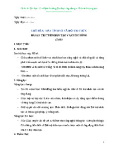 Giáo án Bài A2: Trí tuệ nhân tạo và cuộc sống Tin học 12 Chân trời sáng tạo