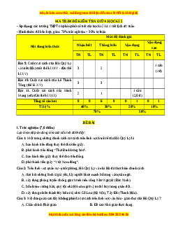 Đề thi giữa kì 2 Lịch sử 11 Cánh diều - Đề 3