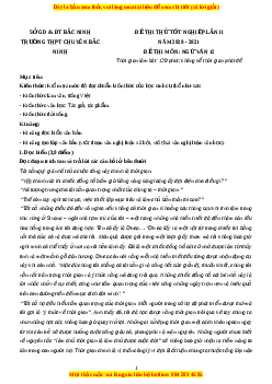 Đề thi thử Ngữ Văn trường Chuyên Bắc Ninh lần 2 năm 2021
