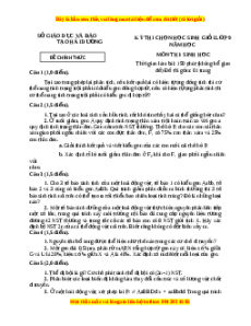 Đề thi hsg Sinh học 9 Tỉnh Hải Dương năm 2023 có đáp án