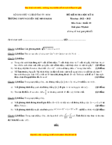 Bộ 7 đề thi cuối kì 2 Toán 10 TP Hồ Chí Minh có đáp án
