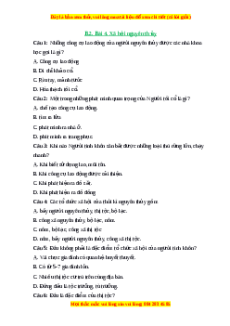 Trắc nghiệm Bài 4 Lịch sử 6 Cánh diều: Xã hội nguyên thủy