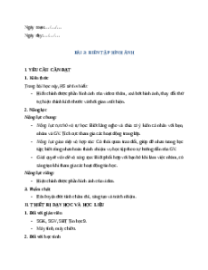 Giáo án Chủ đề E4 Bài 3: Biên tập hình ảnh Tin học 9 Cánh diều