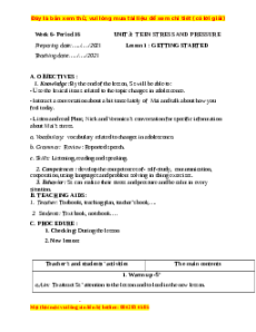 Giáo án Unit 3: Teen stress and pressure Tiếng Anh 9 CV 5512