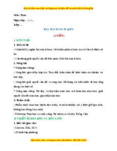 Giáo án Bài toán ít hơn