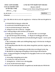 Đề thi thử tốt nghiệp Lịch sử cụm các trường THPT huyện Trực Ninh - Nam Định năm 2024