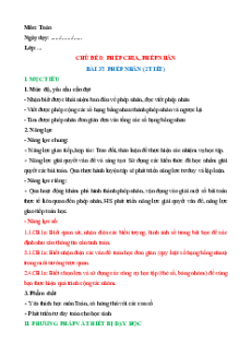 Giáo án Học kì 1 Toán lớp 2 Kết nối tri thức (năng lực số)