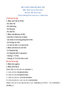 Đề cương Giữa kì 1 KHTN 6 Kết nối tri thức (song song)