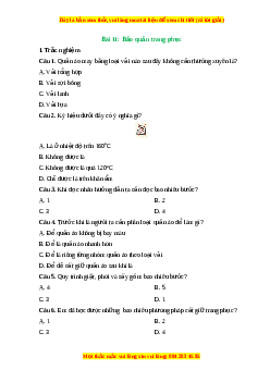 Trắc nghiệm Bài 11 Công nghệ 6 Cánh diều: Bảo quản trang phục