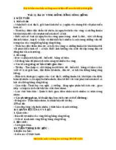 Giáo án Bài 20 Địa lí 9: Vùng Đồng bằng sông Hồng